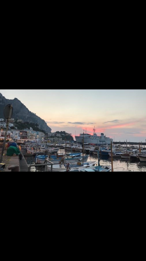 Beautiful sunset in Capri